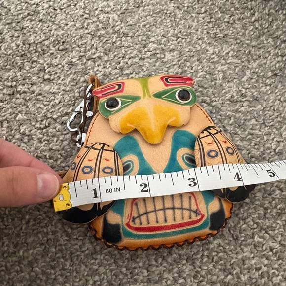 NWT Handcrafted Multicolor Leather Wallet Wristlet Native Totem‎ Coin Purse Bag - Picture 9 of 9